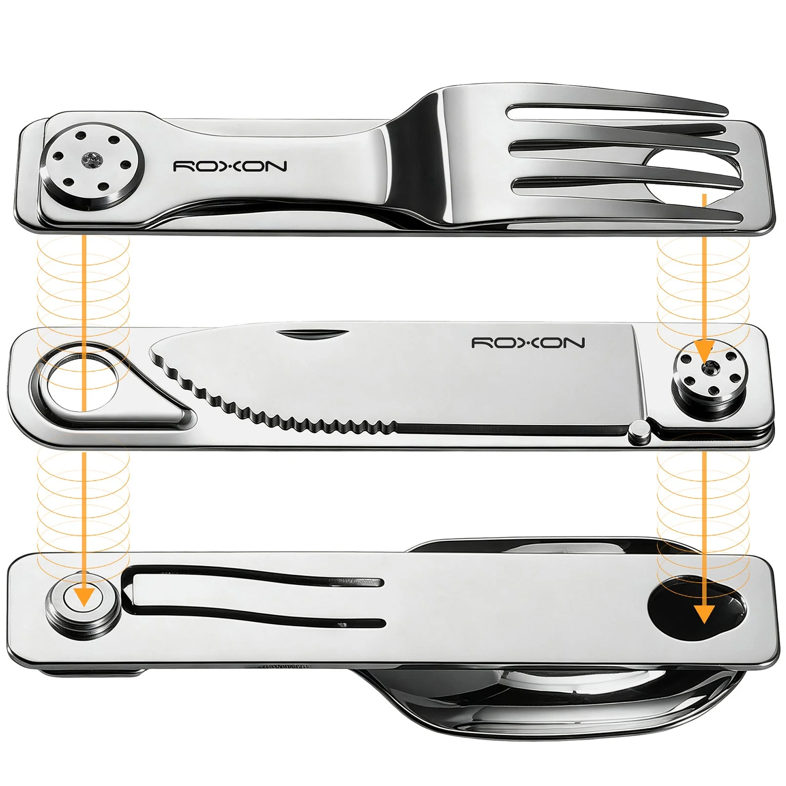 3-in-1 Folding Cutlery Travel Set - Image 4